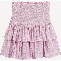 Floral Draping Smocked Skirt with Ruffles
