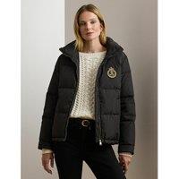 Zipped Puffer Jacket with Stand-Up Collar