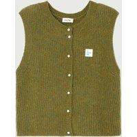 East Sleeveless Cardigan with Crew Neck