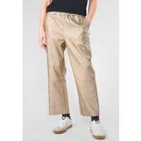 Straight High Waist Trousers in Iridescent Faux Leather