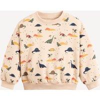 Dinosaur Print Sweatshirt with Crew Neck