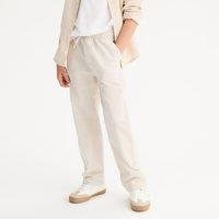 Straight Trousers in Cotton/Linen Blend