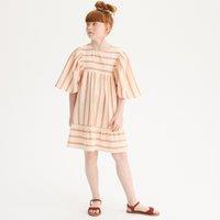 Striped Flared Dress with Short Sleeves