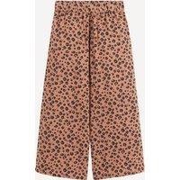 Animal Print Trousers in Cotton Muslin with Wide Leg