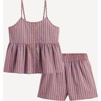 Striped 2-Piece Bikini Top with Straps and Shorts Set