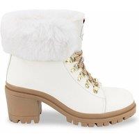 Rosenn Leather Ankle Boots with Faux Fur Lining