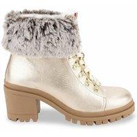 Rosenn Leather Ankle Boots with Faux Fur Lining