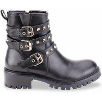 Zadig Leather Biker Boots with Buckles