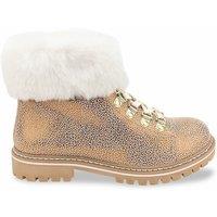 Lacen Leather Ankle Boots with Faux Fur Lining