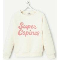 Cotton Mix Slogan Sweatshirt with Crew Neck