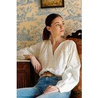 Bonti Broderie Anglaise Blouse in Cotton with Long Sleeves