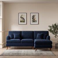 Emeline Velvet Corner Chaise Sofa with Castor Legs (Right Facing)