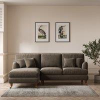 Emeline Velvet Corner Chaise Sofa with Castor Legs (Left Facing)