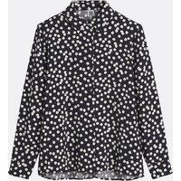 Draping Polka Dot Shirt with Long Sleeves