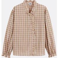 Checked Victorian Collar Shirt with Long Sleeves