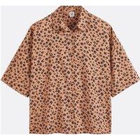 Oversize Animal Print Shirt with Elbow-Length Sleeves