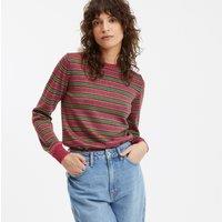 Striped Crew Neck Jumper, in Fine Knit with Sparkly Thread