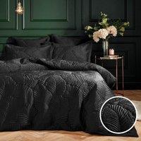 Palmeria Quilted Velvet Duvet Cover and Pillowcase Set