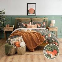 Pineberry Forest Reversible Duvet Cover and Pillowcase Set