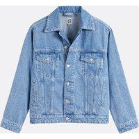 Denim Oversize Jacket with Button Fastening