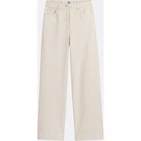 High-Waist Wide-Leg Trousers in Cotton Twill