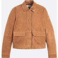 Short Suede Jacket with Press Studs