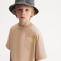 Slogan Print T-Shirt with Short Sleeves