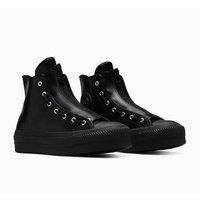 All Star Lift Hi Black Lux High Top Trainers in Leather