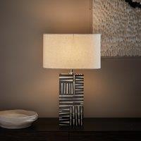 Table Lamp in Black and White Resin Kucha