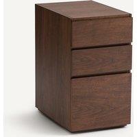 Working Drawer Unit with 3 Drawers and Walnut Veneer
