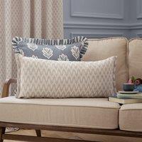Hutton Woven Jacquard Piped Feather Filled Cushion