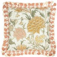 Cray Floral Chenille Piped Feather Filled Cushion
