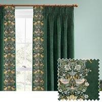 Strawberry Thief Embroidered Pencil Pleat Curtains