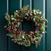 55cm Red Berry and Eucalyptus Wreath