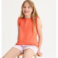 Crew Neck T-Shirt with Ruffles
