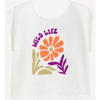 T-Shirt with Large Flower Print