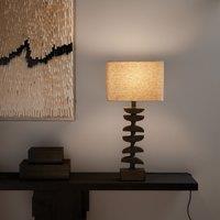 Odyha Sculptural Iron Lamp with Linen Shade