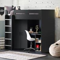 Max High Sleeper Bed with Desk and Wardrobe