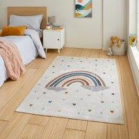Kids Washable Rainbow and Cloud Rug