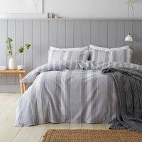 Brushed Ticking Stripe 100% Cotton Duvet Cover and Pillowcase Set