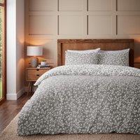 Brushed Grace Floral Leaf 100% Cotton Duvet Cover and Pillowcase Set
