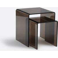 Set of 2 Joan Nesting Side Tables in Tempered Glass