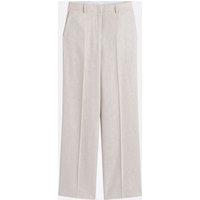 Straight Linen/cotton Trousers with Wide Leg