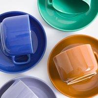 Set of 4 Vetori Cups and Saucers in Stoneware