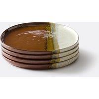 Set of 4 Alizano Dessert Plates in Reactive Glazed Stoneware