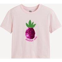 Reversible Sequin Pattern T-Shirt with Crew Neck