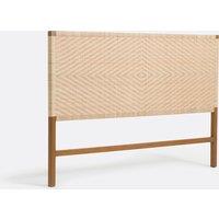 Headboard in Teak and Woven Rattan, Amanda