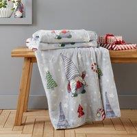 Christmas Festive Gnomes Fleece Throw