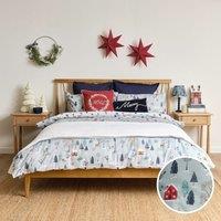Brushed Winter Scene 100% Cotton Duvet Cover and Pillowcase Set