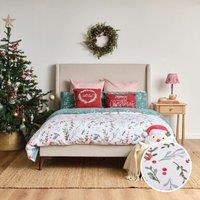 Brushed Christmas Holly Duvet Cover and Pillowcase Set